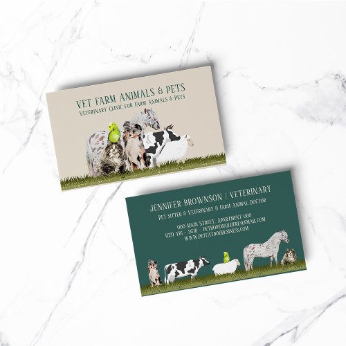 Horse Cow Sheep Dog Cat Bird Animal Home Pet Business Card