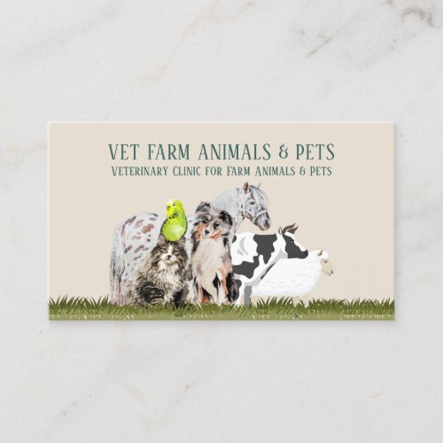 Horse Cow Sheep Dog Cat Bird Animal Home Pet Business Card