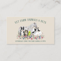 Horse Cow Sheep Dog Cat Bird Animal Pet Veterinary Business Card