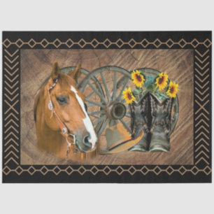 Horse Cowboy Boots Cowboy Hat Tissue Paper