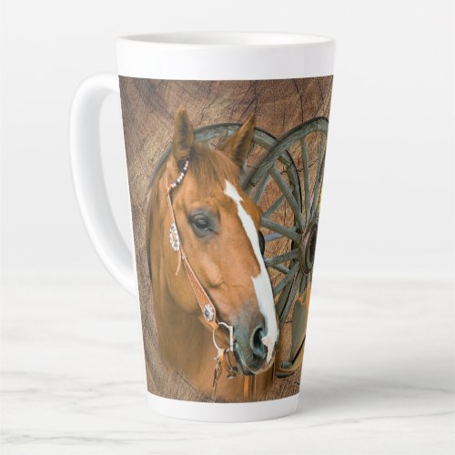 Horse Cowboy Boots Wagon Wheel Sunflowers Western Latte Mug