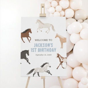 Horse Cowboy Equestrian Birthday Welcome Sign