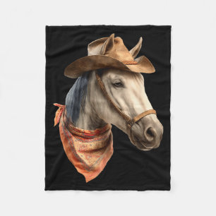 Horse Cowboy Equestrian Riding Funny Graphic Fleece Blanket