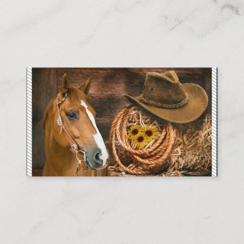 Horse Cowboy Hat Lasso Western Pattern Business Card