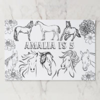 Horse cowgirl birthday DIY activity place mat