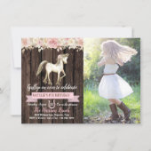 Horse Cowgirl Photo Girl Pony Birthday Party Invitation (Front)
