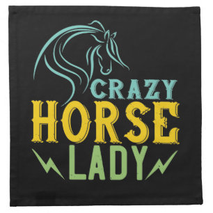 Horse - Crazy Horse Lady Cloth Napkin