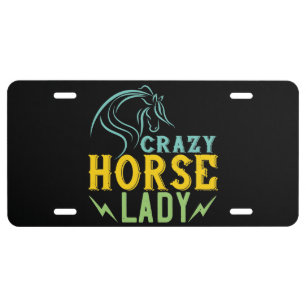 Horse - Crazy Horse Lady License Plate