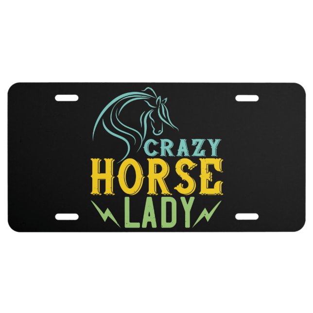 Horse - Crazy Horse Lady License Plate (Front)