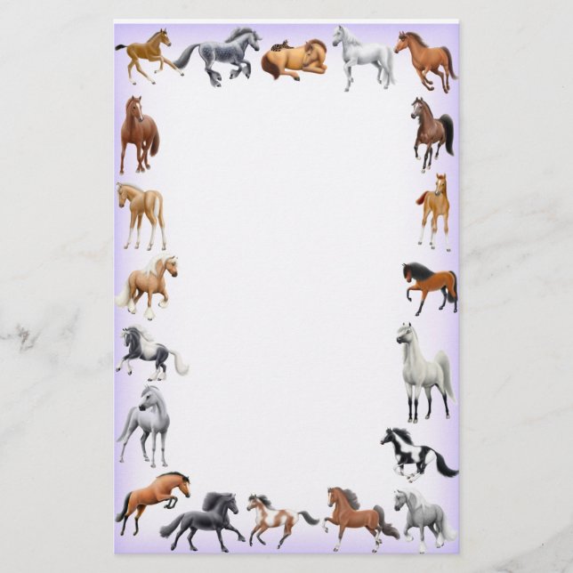Horse Crazy Stationery Lavender (Front)