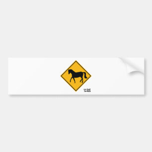 Horse Crossing Sign Bumper Sticker