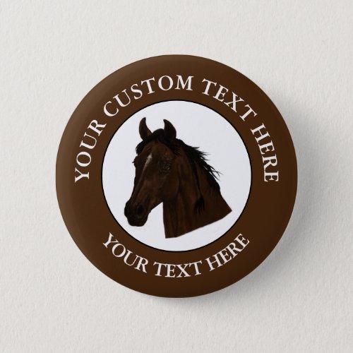 Horse Custom Text Classic Icon Logo  Button