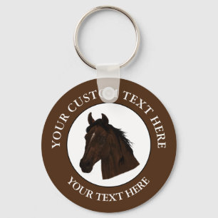 Horse Custom Text Classic Icon Logo  Keychain