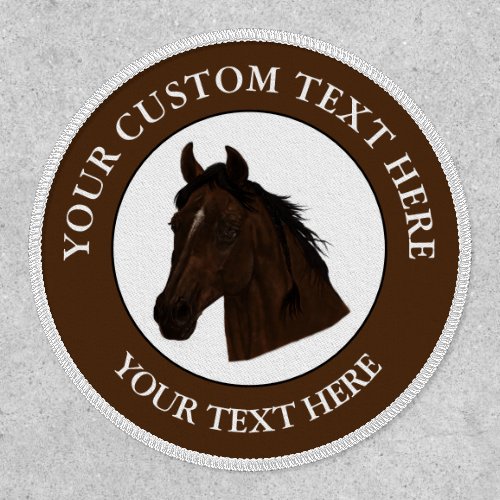 Horse Custom Text Classic Icon Logo Patch