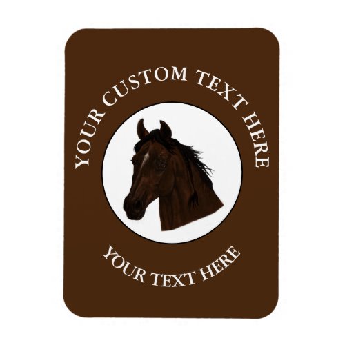 Horse Custom Text Classic Icon Logo Photo Magnet