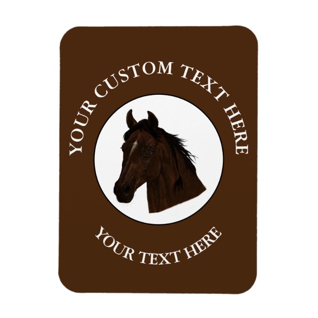 Horse Custom Text Classic Icon Logo Photo Magnet (Vertical)
