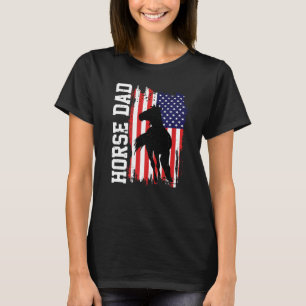 Horse Dad American Flag Like A Regular Dad But Coo T-Shirt