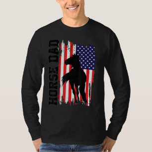 Horse Dad American Flag Like A Regular Dad But Coo T-Shirt
