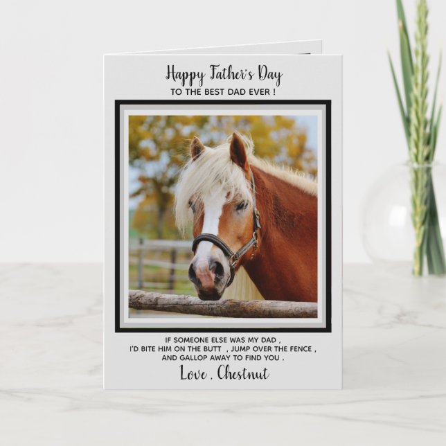 Horse Dad - Funny Father's Day Horse Photo Card (Front)