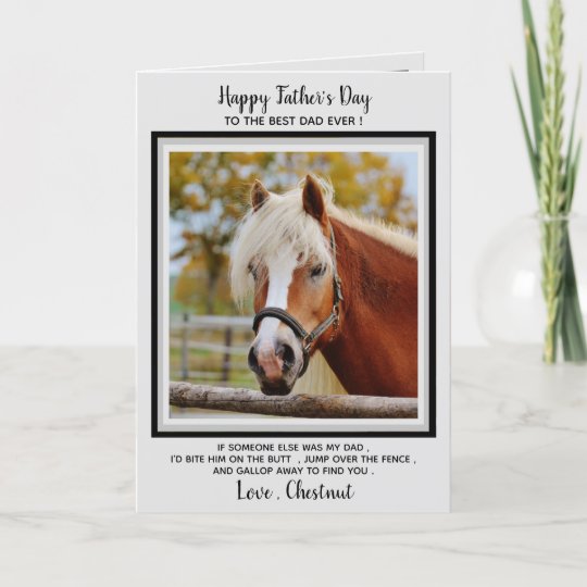 Horse Dad - Funny Father's Day Horse Photo Card | Zazzle.com