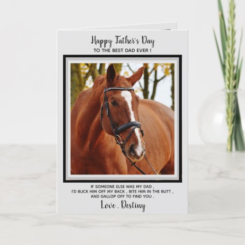 Horse Dad _ Funny Horse Photo Fathers Day Card