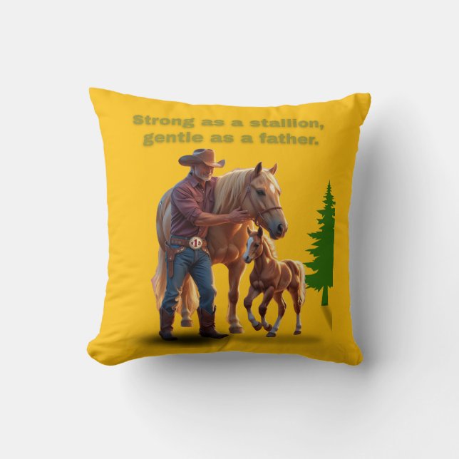 Horse Dad Pride – Father’s Day Equestrian Edition Throw Pillow (Front)