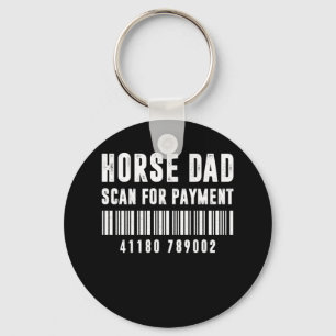 Horse Dad Scan For Payment BarCode Father's Day Keychain