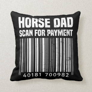Horse Dad Scan For Payment Equestrian Dad Horse Throw Pillow