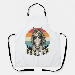 Horse Dad Vintage Sunset Engraving Vector Design_1 Apron
