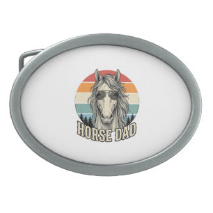 Horse Dad Vintage Sunset Engraving Vector Design_1 Belt Buckle