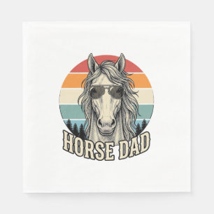 Horse Dad Vintage Sunset Engraving Vector Design_1 Napkins