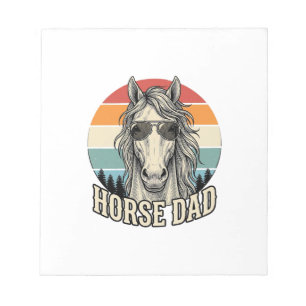 Horse Dad Vintage Sunset Engraving Vector Design_1 Notepad