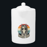 Horse Dad Vintage Sunset Engraving Vector Design_1 Teapot<br><div class="desc">Horse Dad Vintage Sunset Engraving Vector Design_1</div>