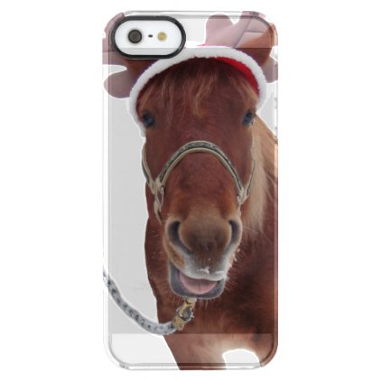 Horse deer - christmas horse - funny horse clear iPhone SE/5/5s case