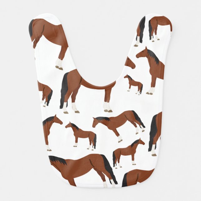 Horse Design Baby Bib (Front)