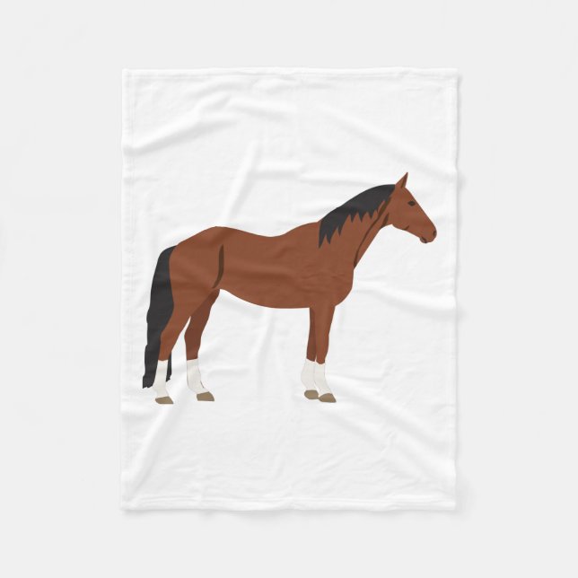 Horse Design Fleece Blanket (Front)