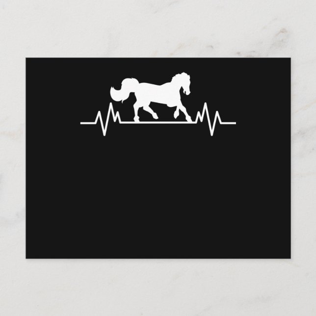 Horse Design Heartbeat Fun Equestrian Rider Gift Postcard (Front)