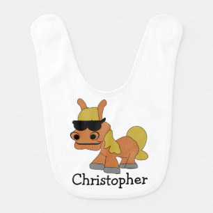 Horse Design Just Add Name Baby Bib