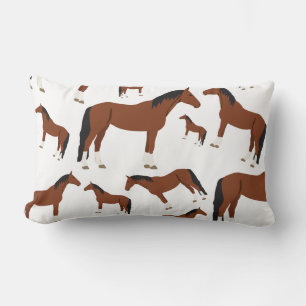 Horse Design Lumbar Pillow