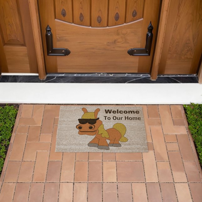 Horse Design Personalised Fiber Doormat (Insitu (Outdoor))