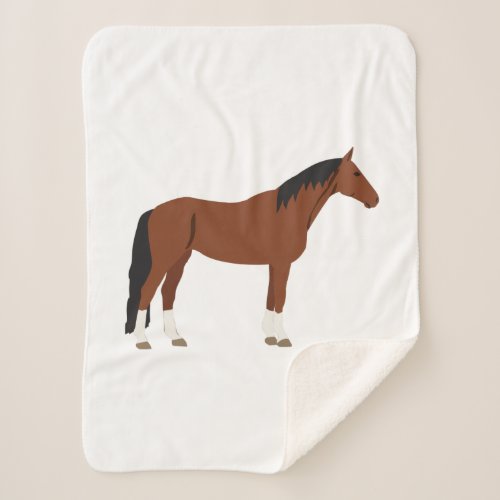 Horse Design Sherpa Blanket