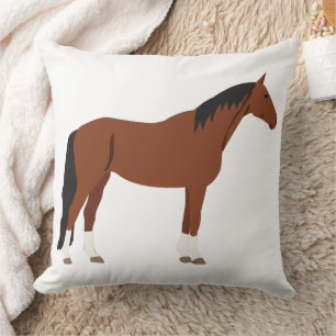Horse Design Throw Pillow
