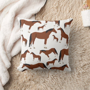 Horse Design Throw Pillow