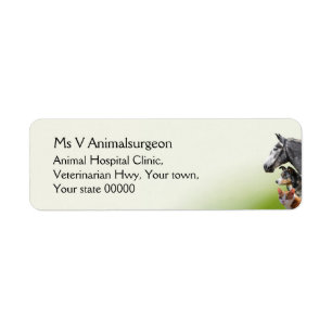 Horse dog and cat vet label