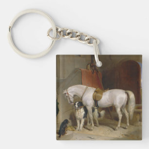 Horse dog Favourites painting art Landseer Propert Keychain