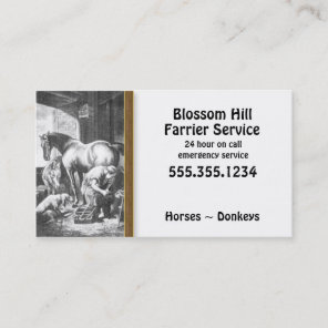 Horse Donkey Farrier Business Card
