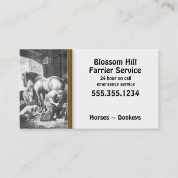 Horse Donkey Farrier Business Card by PetsandVets at Zazzle