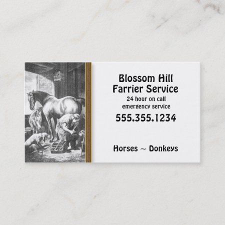 Horse Donkey Farrier Business Card