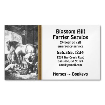 Horse Donkey Farrier Business Card Magnet by PetsandVets at Zazzle