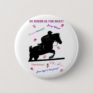 Horse Doodles Button